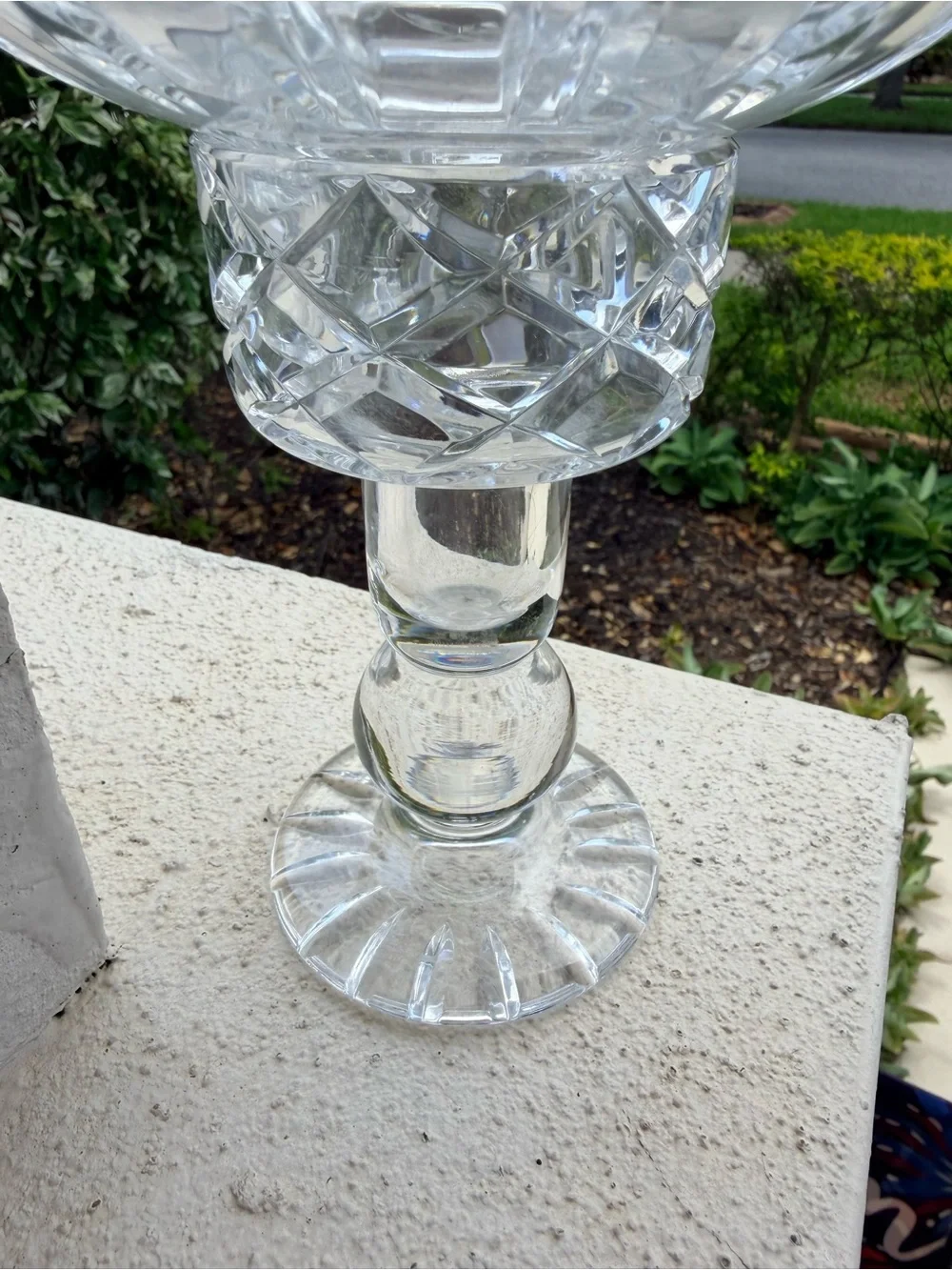 Vintage Cut Crystal Hurricane Vase Candle Holder Clear Heavy Glass 12